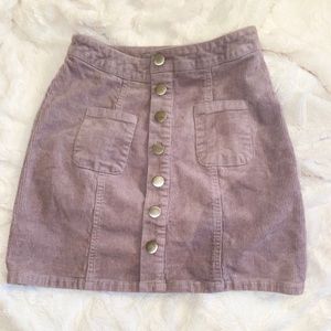 Charlotte Russe - Dusty Pink Denim Button Skirt